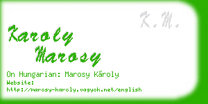 karoly marosy business card