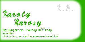 karoly marosy business card